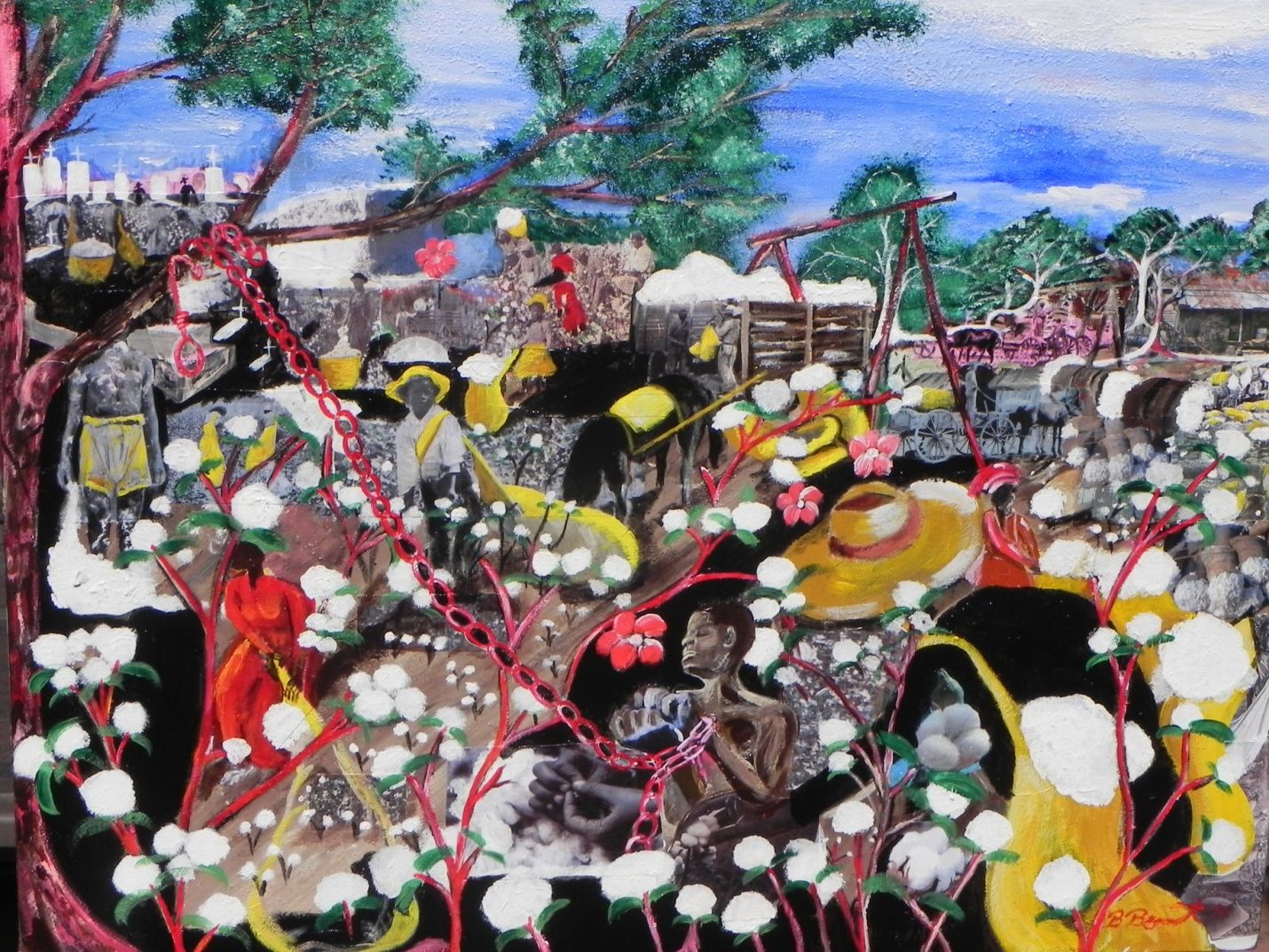 The Chains That Bind Me, mixed media collage by Bryant Benoit