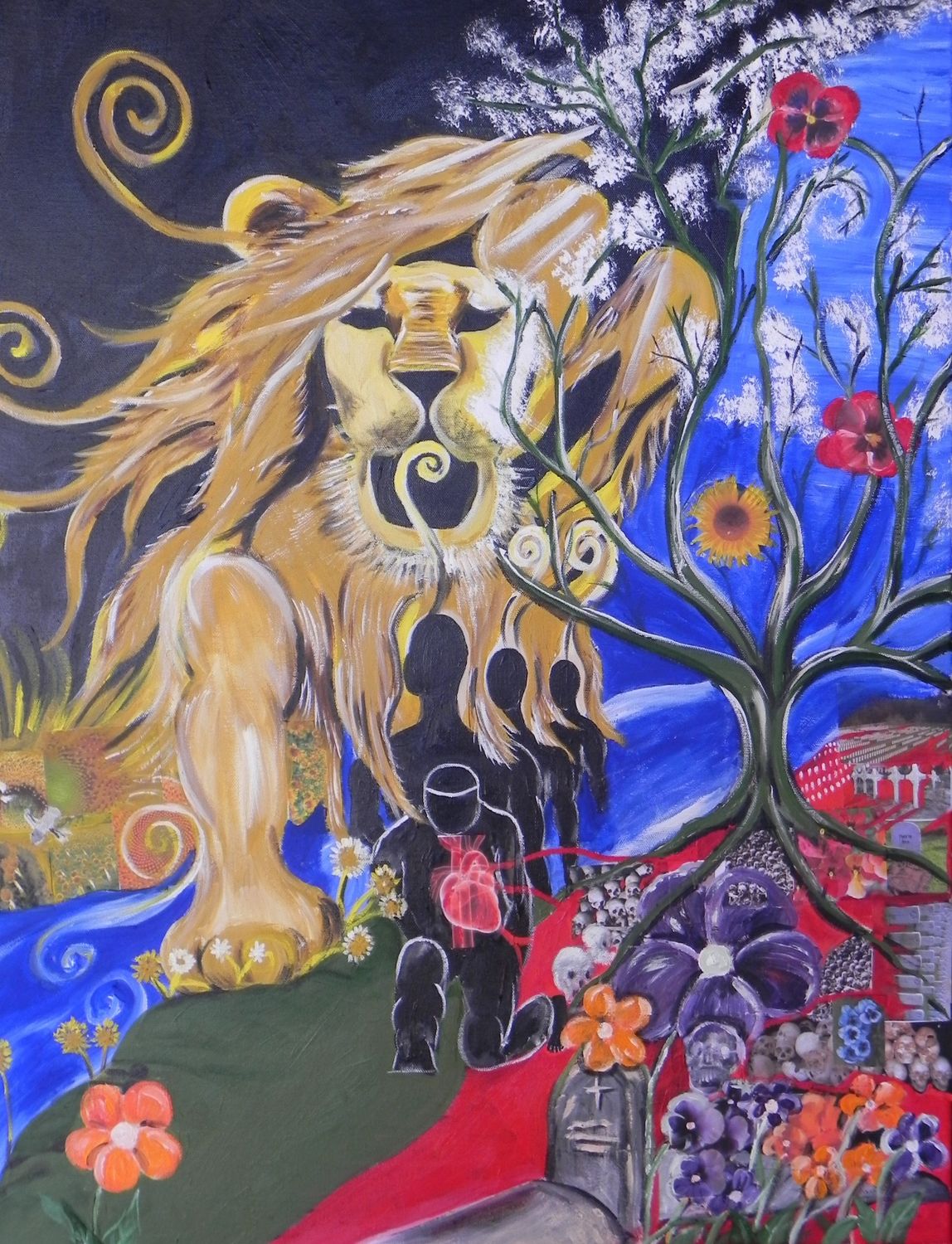 Heart of a King, Blood of a Slave, mixed media collage by Bryant Benoit